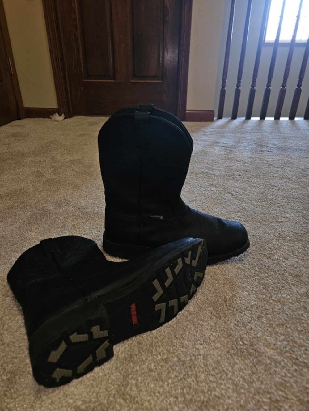 Wolverine Black Men's Western Work Cowboy Boots - Picture 6 of 11